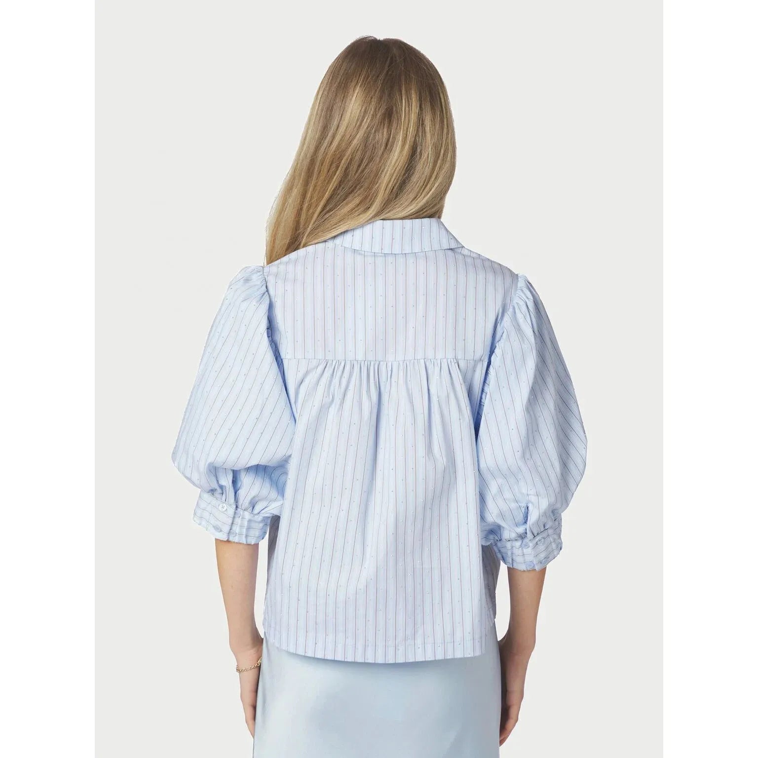 Neo Noir, Etta Stripe Stone Shirt, Light Blue
