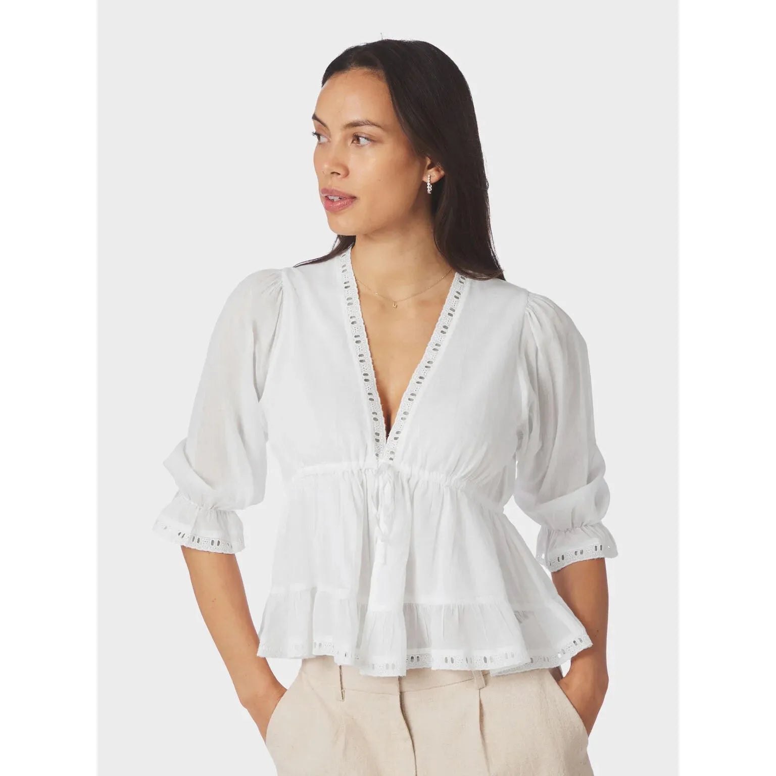 Neo Noir, Adelia S Voile Blouse, White