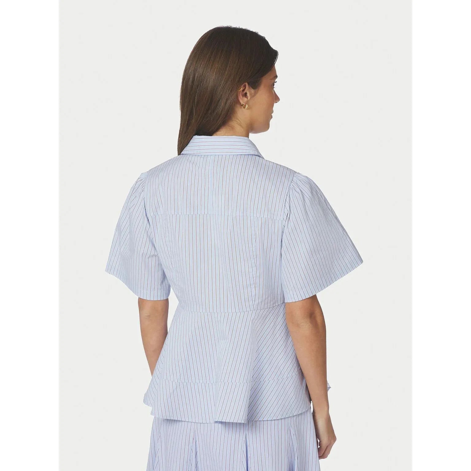 Neo Noir, Janelle Stripe Shirt, Blue/Brown