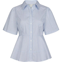 Neo Noir, Janelle Stripe Shirt, Blue/Brown