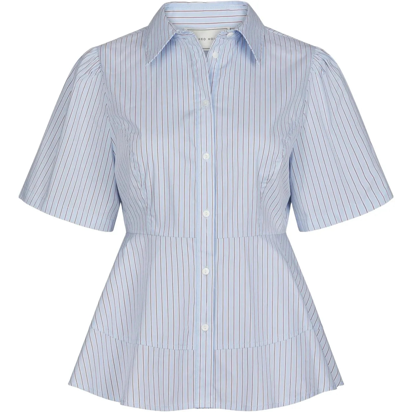 Neo Noir, Janelle Stripe Shirt, Blue/Brown
