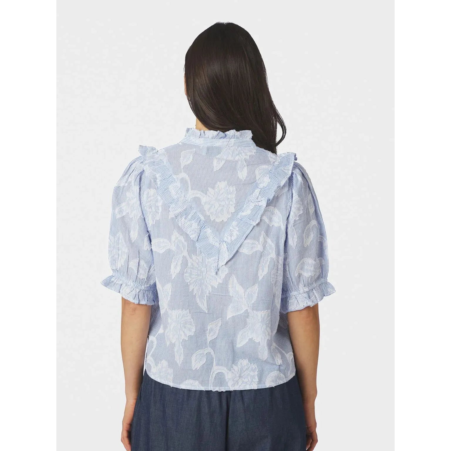 Neo Noir, Manet Jacquard Blouse, Light Blue
