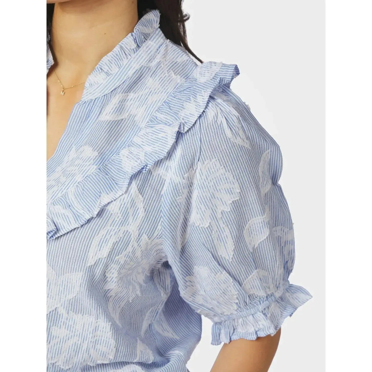 Neo Noir, Manet Jacquard Blouse, Light Blue-Neo Noir-Minlillebutik.dk