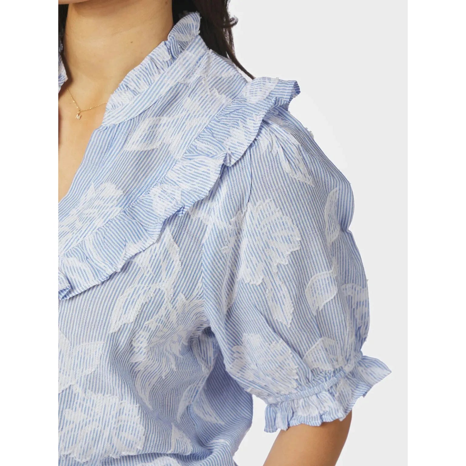 Neo Noir, Manet Jacquard Blouse, Light Blue