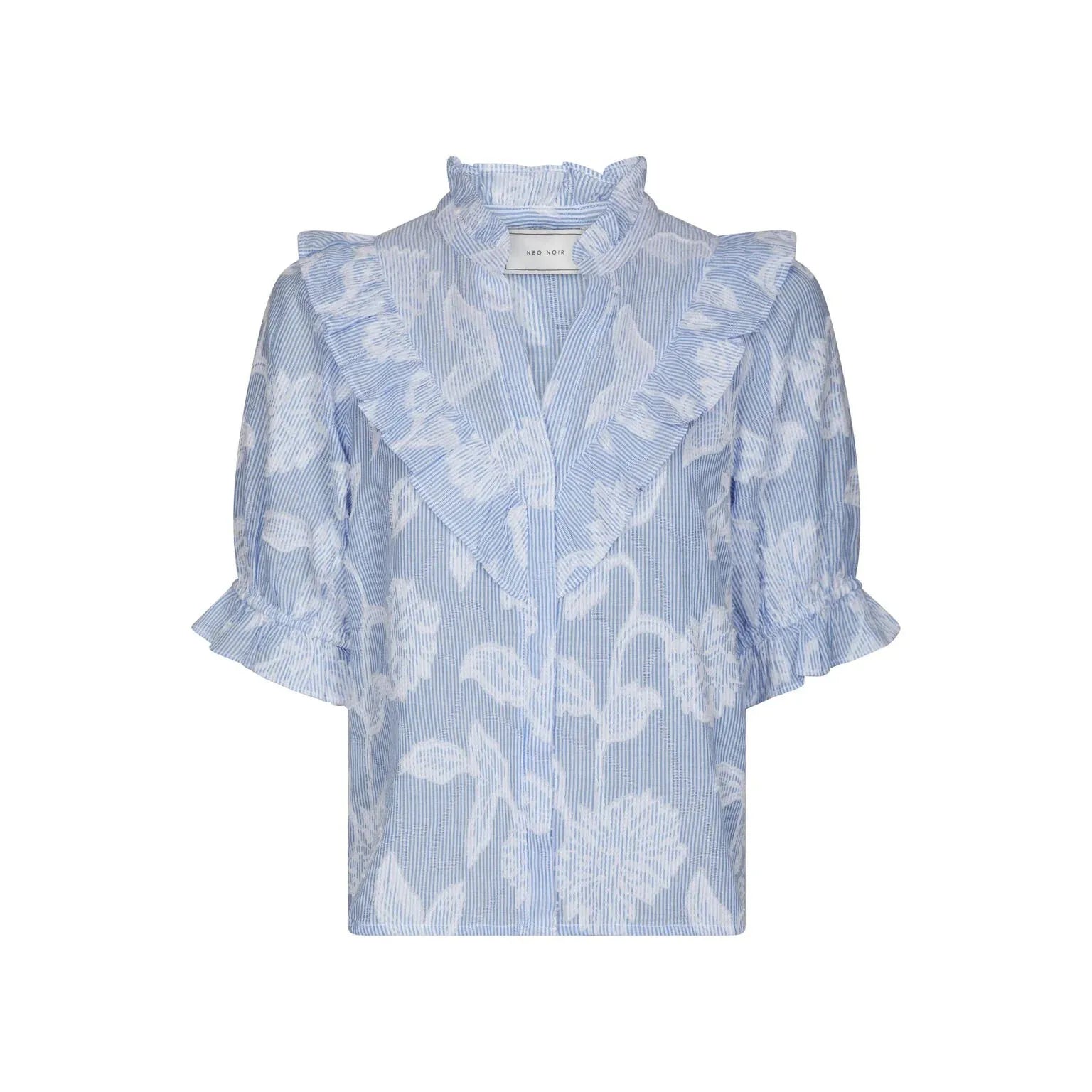 Neo Noir, Manet Jacquard Blouse, Light Blue