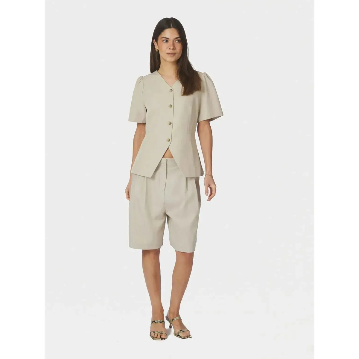 Neo Noir, Jules Structure Blouse, Creme-Neo Noir-Minlillebutik.dk