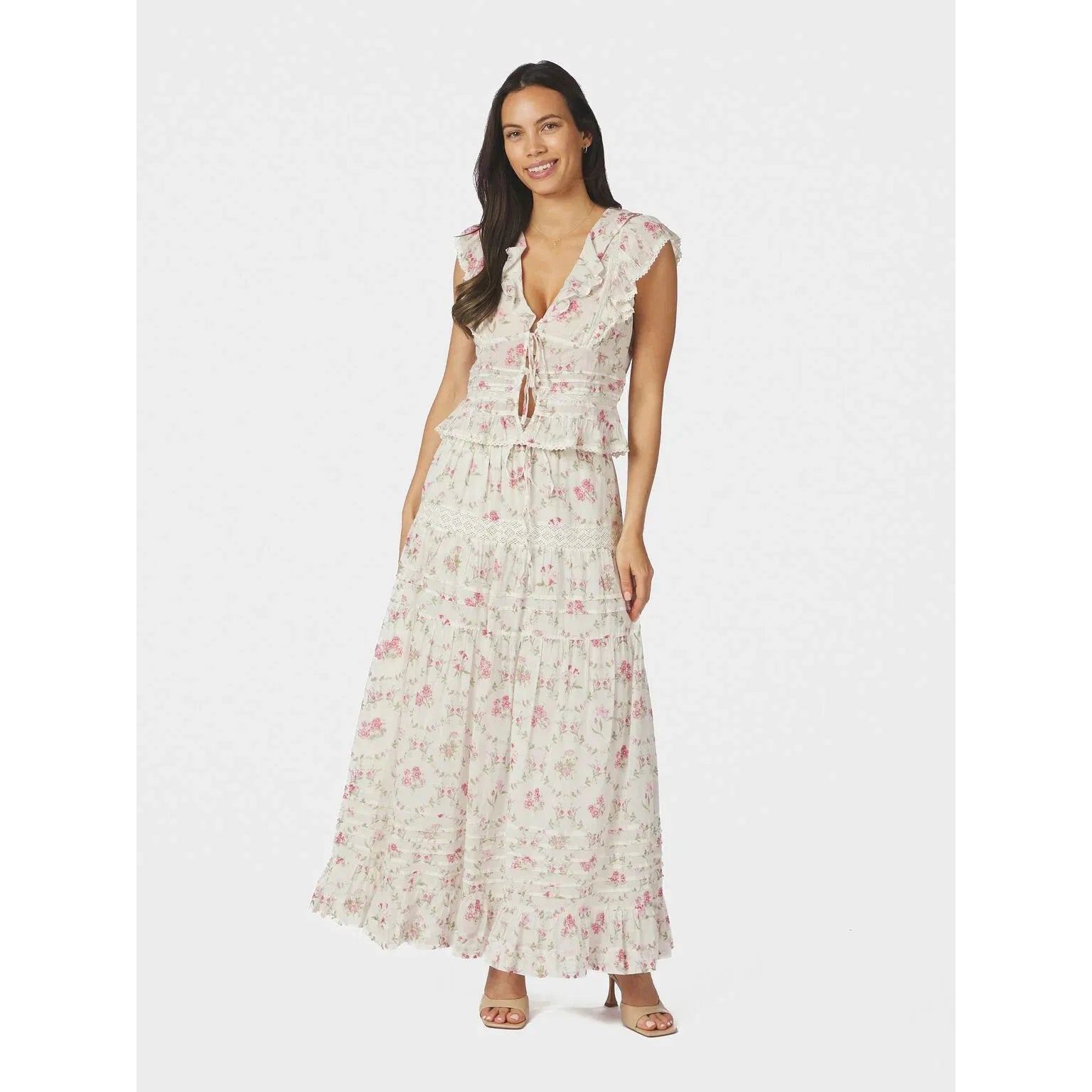 Neo Noir, Fippo Spring Flower Skirt, Off White