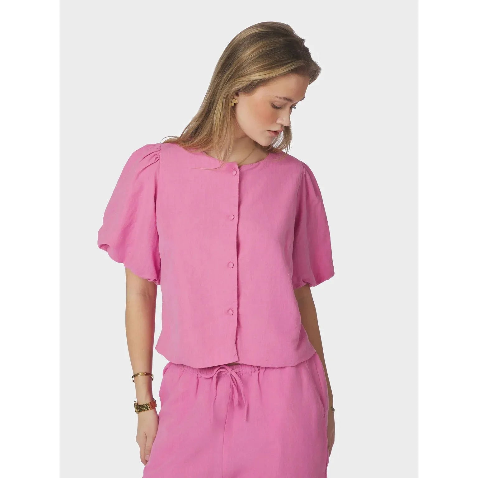 Neo Noir, Moisa Linen Blouse, Pink