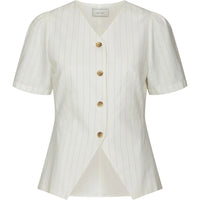 Neo Noir, Jules Summer Stripe Blouse, Taupe Stripe