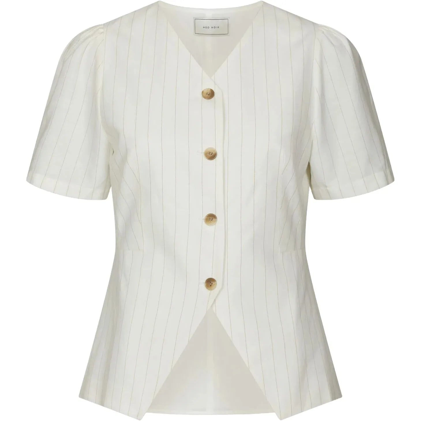 Neo Noir, Jules Summer Stripe Blouse, Taupe Stripe