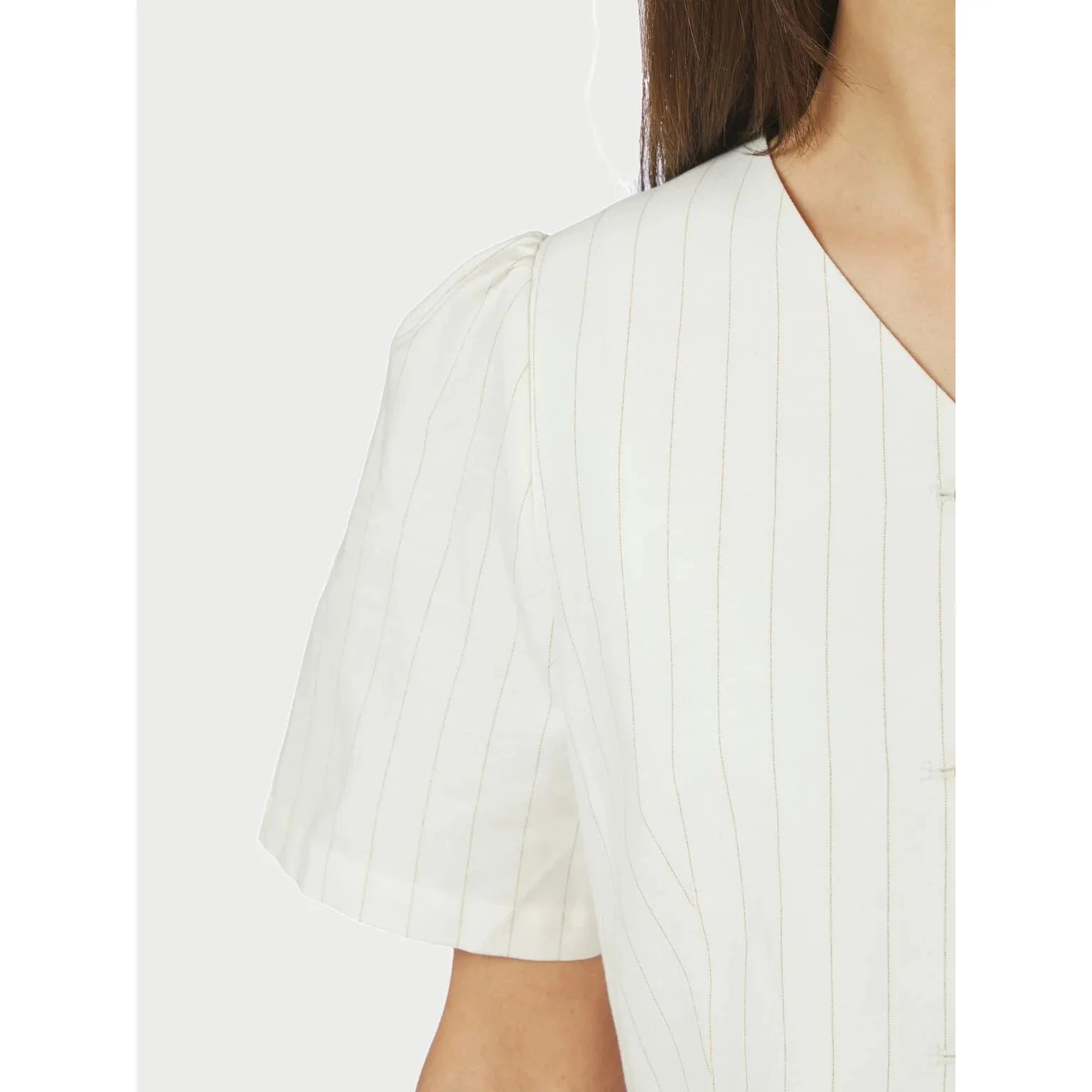 Neo Noir, Jules Summer Stripe Blouse, Taupe Stripe