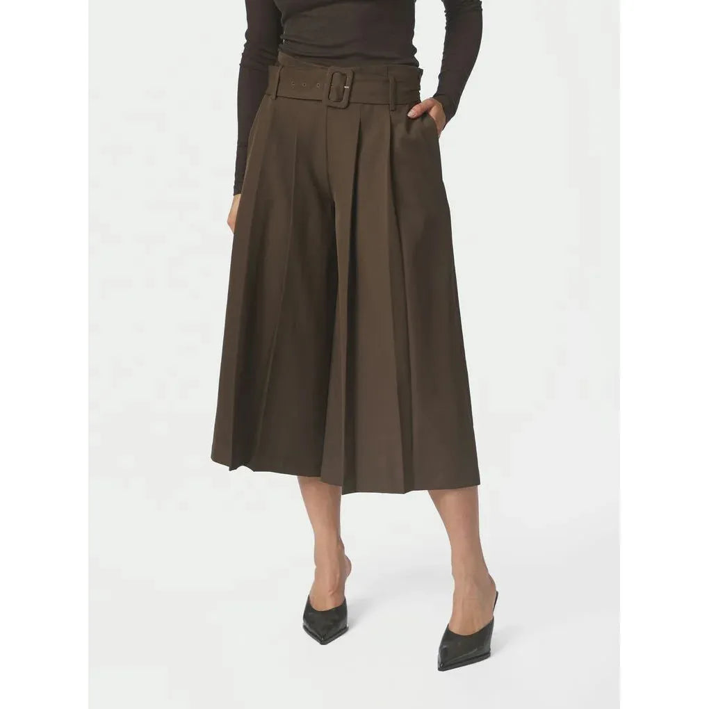 Neo Noir, Rilene Midi Pants, Dark Brown