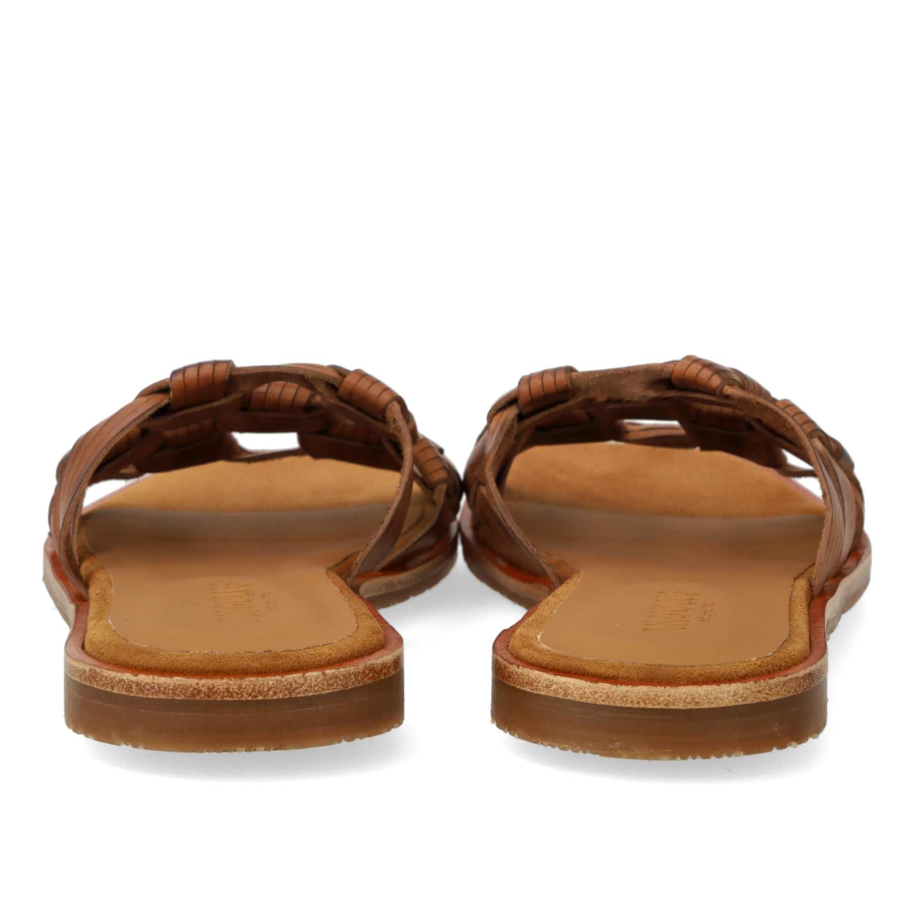 Angulus, Slip-in sandal med fletdetalje, Tan Brown-Angulus-Minlillebutik.dk