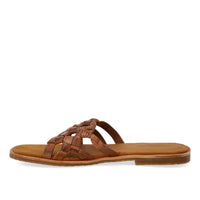 Angulus, Slip-in sandal med fletdetalje, Tan Brown-Angulus-Minlillebutik.dk