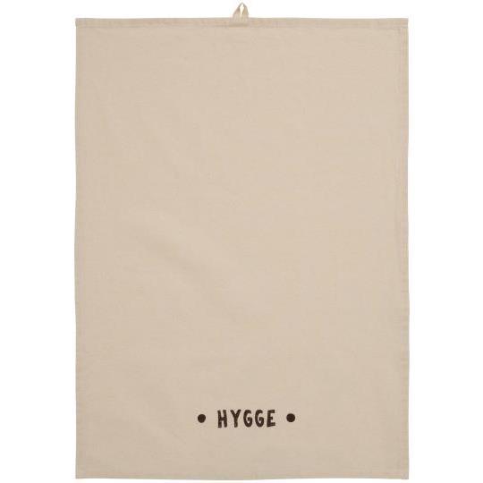 Ib Laursen, Viskestykke, Hygge natur m/brunt print-Ib Laursen-Minlillebutik.dk