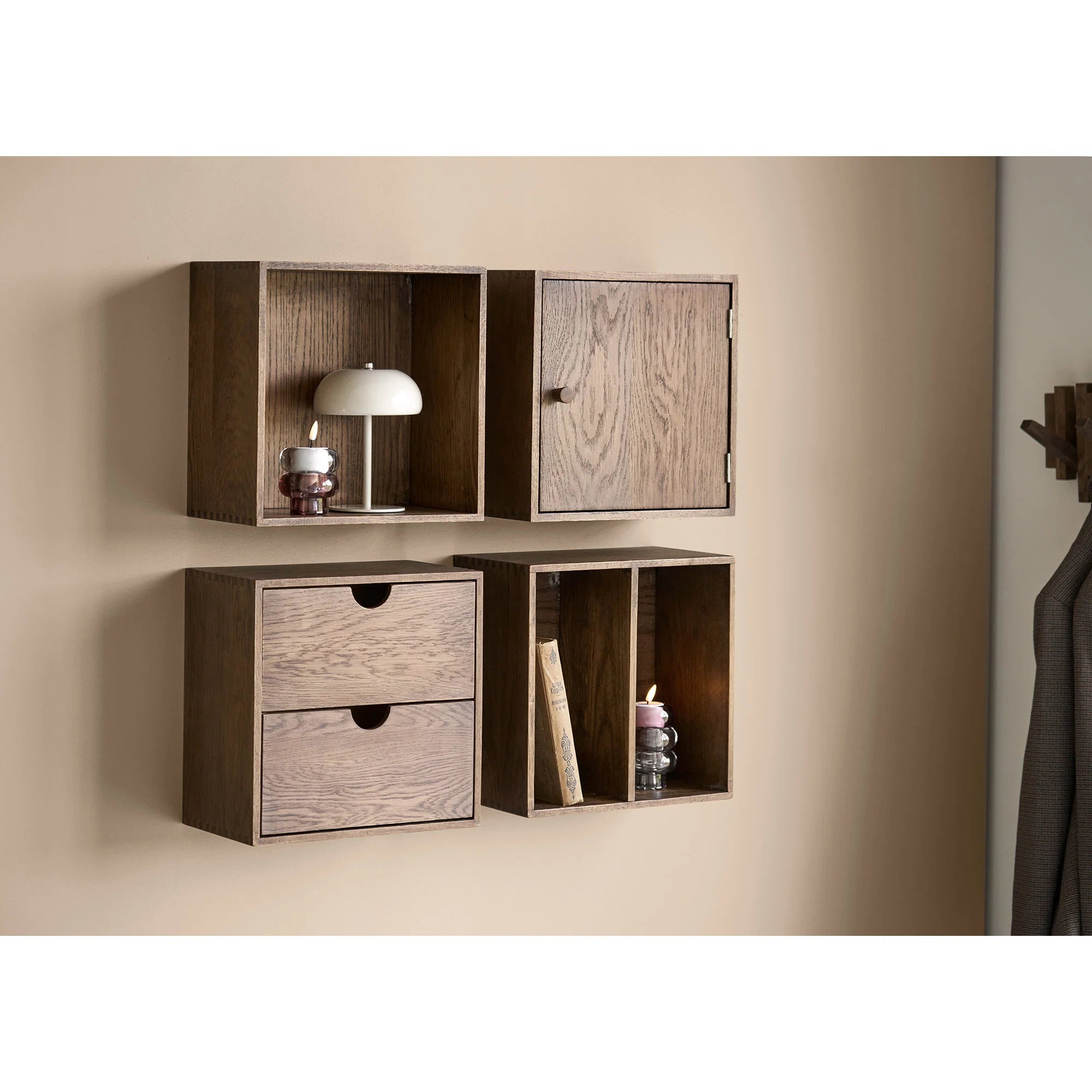 House Nordic, Margate Bordlampe - Bordlampe, genopladelig, metal, beige ø13 cm