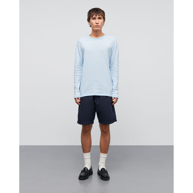 Mads Nørgaard, Duo Rib Tobias Tee LS, Ballad Blue/Brilliant White-Mads Nørgaard - Herre-Minlillebutik.dk