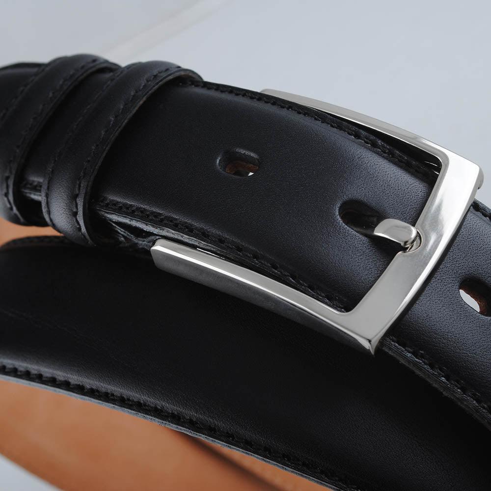 Bosswik, Klassisk læderbælte, art. 6805, Black-Bosswik-Minlillebutik.dk