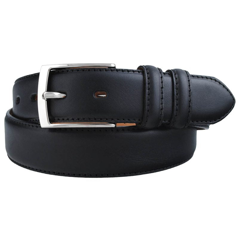 Bosswik, Klassisk læderbælte, art. 6805, Black-Bosswik-Minlillebutik.dk