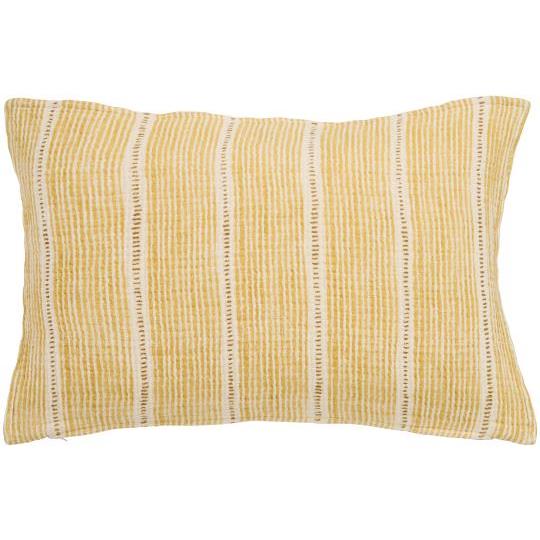 Ib Laursen, Pude off white m/mustard stribemønster