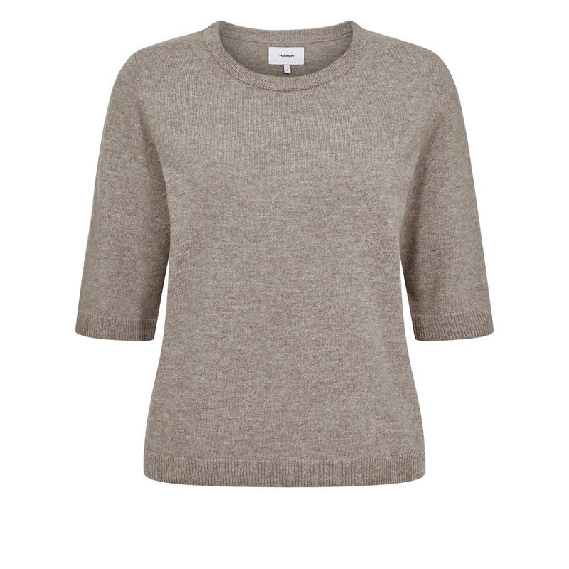 Nümph, Nukally SS Pullover, Taupe Grey-Nümph-Minlillebutik.dk