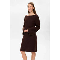 Nümph, Nuriette Boatneck dress, Black Coffee-Nümph-Minlillebutik.dk