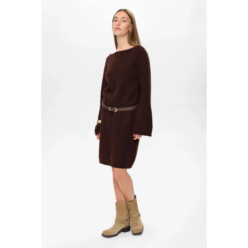 Nümph, Nuriette Boatneck dress, Black Coffee-Nümph-Minlillebutik.dk