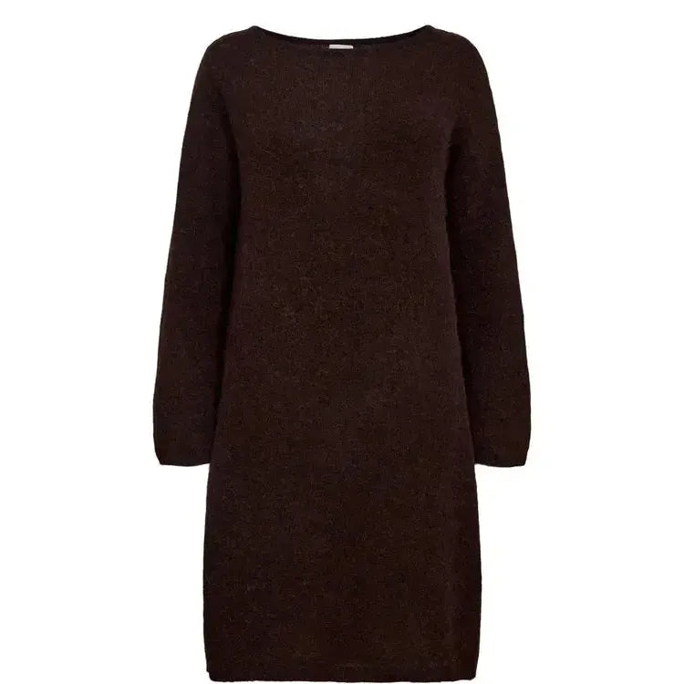 Nümph, Nuriette Boatneck dress, Black Coffee-Nümph-Minlillebutik.dk
