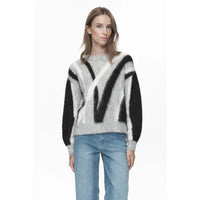 Nümph, Nusuri Brushed Pattern Pullover, Medium Grey Mel-Nümph-Minlillebutik.dk