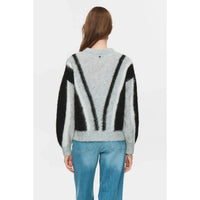 Nümph, Nusuri Brushed Pattern Pullover, Medium Grey Mel-Nümph-Minlillebutik.dk