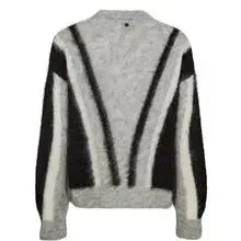 Nümph, Nusuri Brushed Pattern Pullover, Medium Grey Mel-Nümph-Minlillebutik.dk