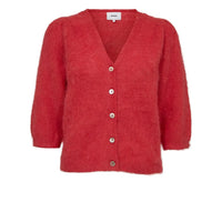 Nümph, Nusuri Brushed SS Cardigan, Fiery Red-Nümph-Minlillebutik.dk