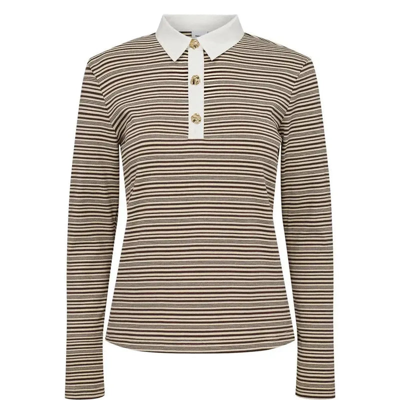 Nümph, Nusemma LS Polo, Black Coffee-Nümph-Minlillebutik.dk