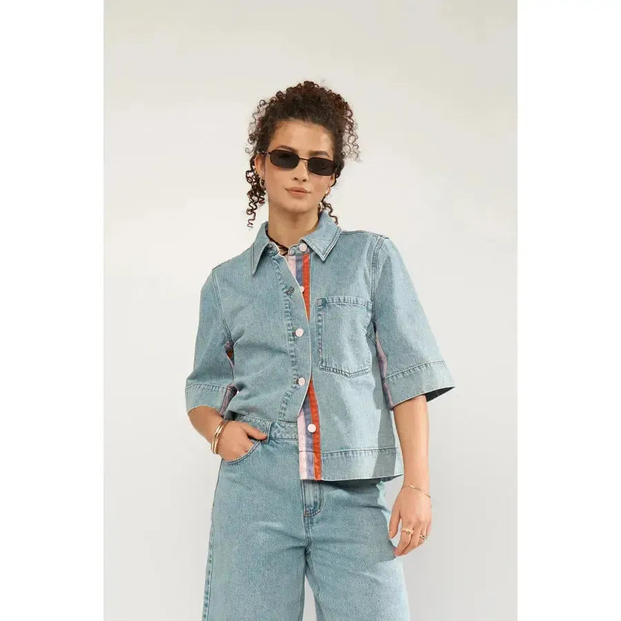 Nümph, Numalaga Shirt, Light Blue Denim-Nümph-Minlillebutik.dk