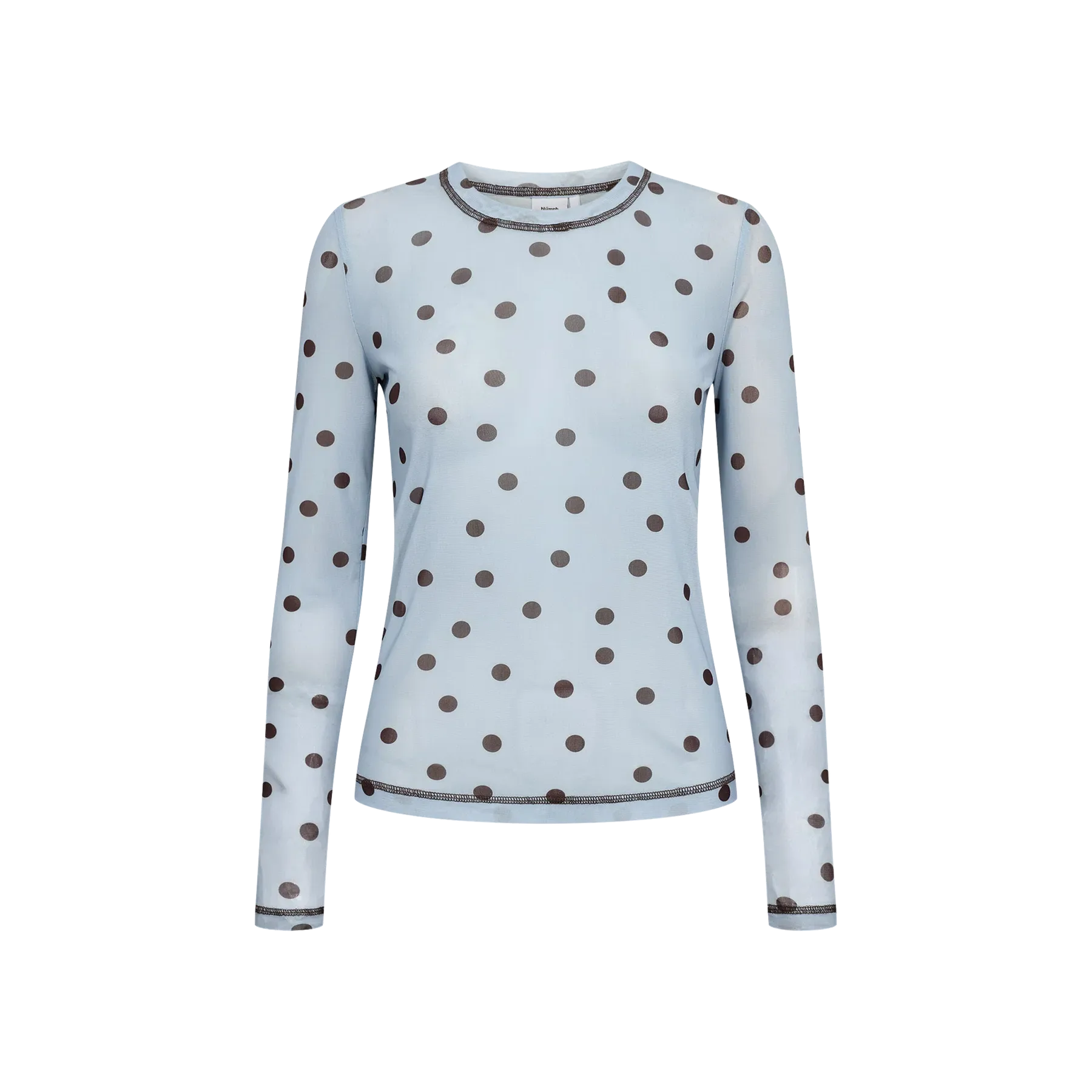Nümph, Nusine Mesh Blouse, Floaty Blue-Nümph-Minlillebutik.dk