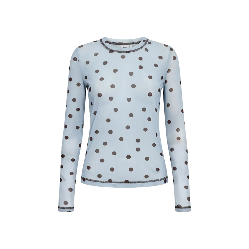 Nümph, Nusine Mesh Blouse, Floaty Blue-Nümph-Minlillebutik.dk