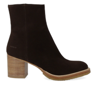 Angulus, Støvlet på blokhæl med lynlås, Dark Brown