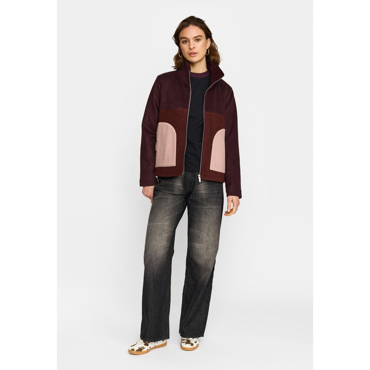 Selfhood, Block Jacket, Burgundy-Selfhood-Minlillebutik.dk