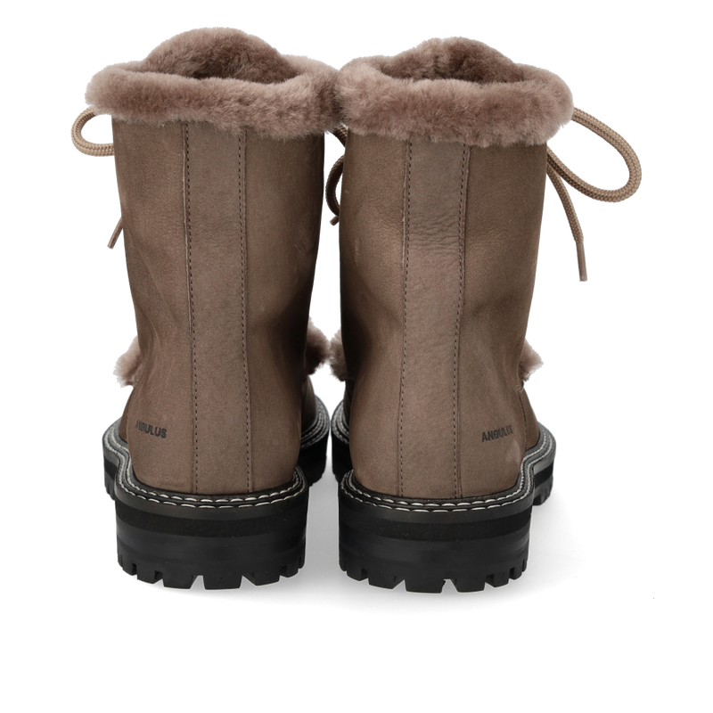 Angulus, Lace-up Støvle Med Uldfoer, Taupe-Angulus-Minlillebutik.dk
