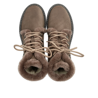 Angulus, Lace-up Støvle Med Uldfoer, Taupe-Angulus-Minlillebutik.dk