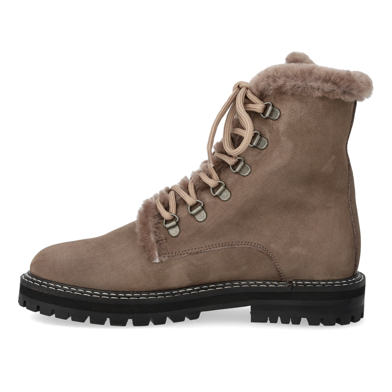 Angulus, Lace-up Støvle Med Uldfoer, Taupe-Angulus-Minlillebutik.dk