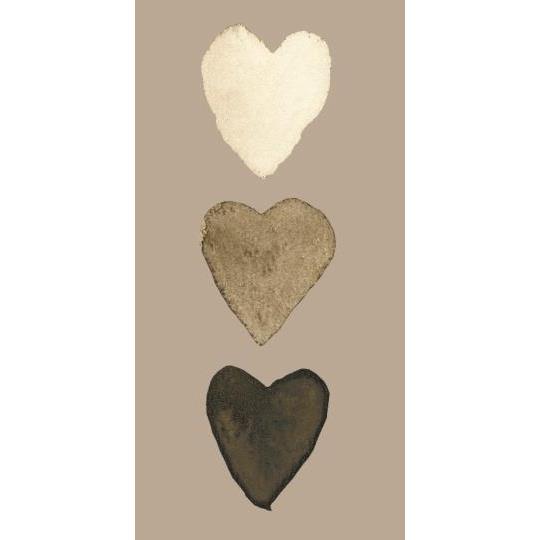 Ib Laursen, Serviet, 10x20 cm, Hjerter i creme, natur, antracit