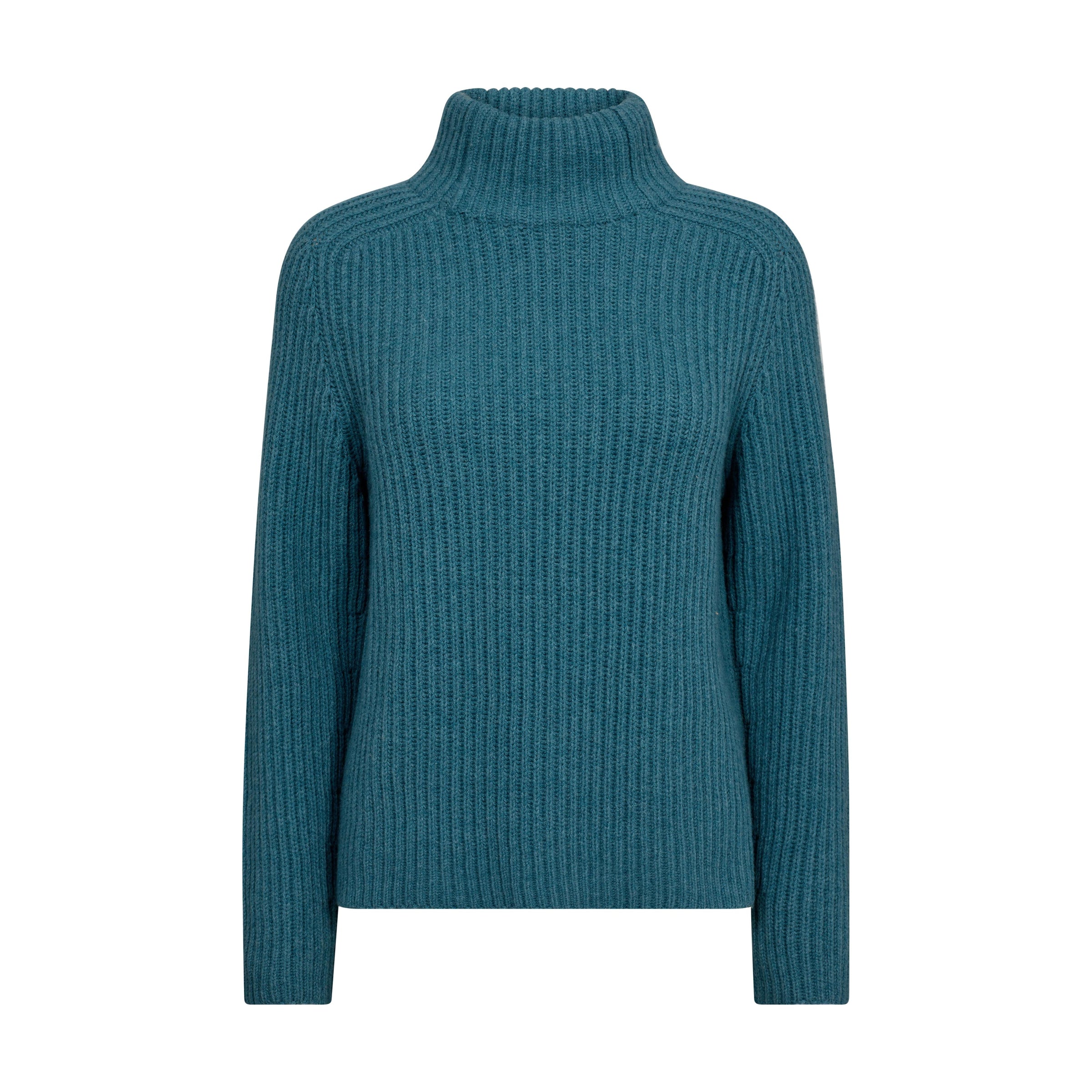 Mos Mosh, MMThyra Highneck Knit, Storm Blue-Mos Mosh-Minlillebutik.dk