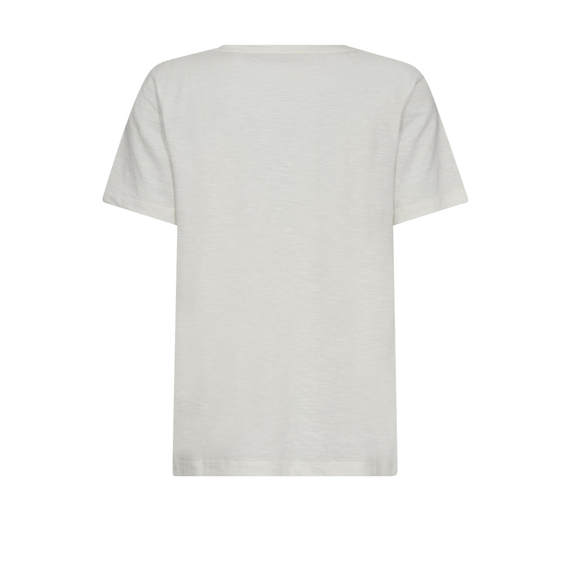 Mos Mosh, MMKylah O-SS Deco Tee, Ecru-Mos Mosh-Minlillebutik.dk