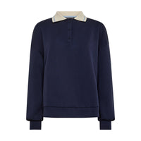 Mos Mosh, MMVada Polo Sweatshirt, Maritime Blue-Mos Mosh-Minlillebutik.dk
