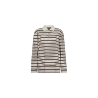 Mos Mosh, Rossett LS Stripe Polo Tee, Brunnera Blue-Mos Mosh-Minlillebutik.dk