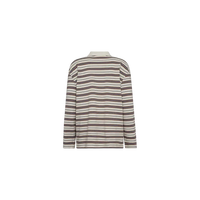 Mos Mosh, Rossett LS Stripe Polo Tee, Brunnera Blue-Mos Mosh-Minlillebutik.dk