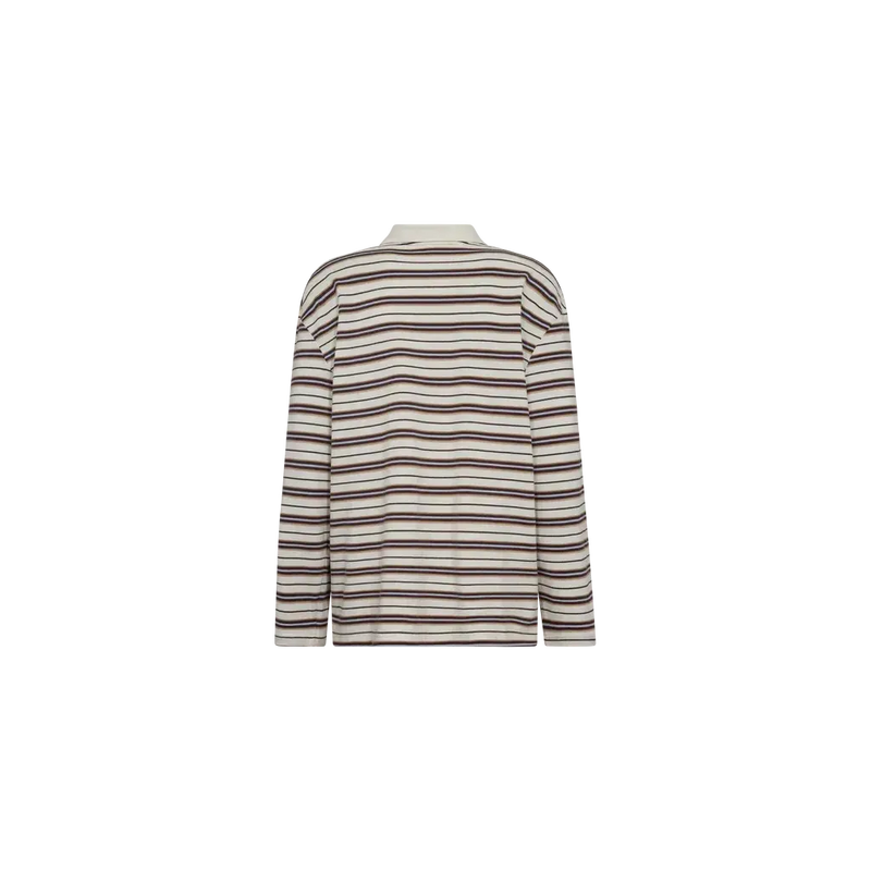 Mos Mosh, Rossett LS Stripe Polo Tee, Brunnera Blue-Mos Mosh-Minlillebutik.dk