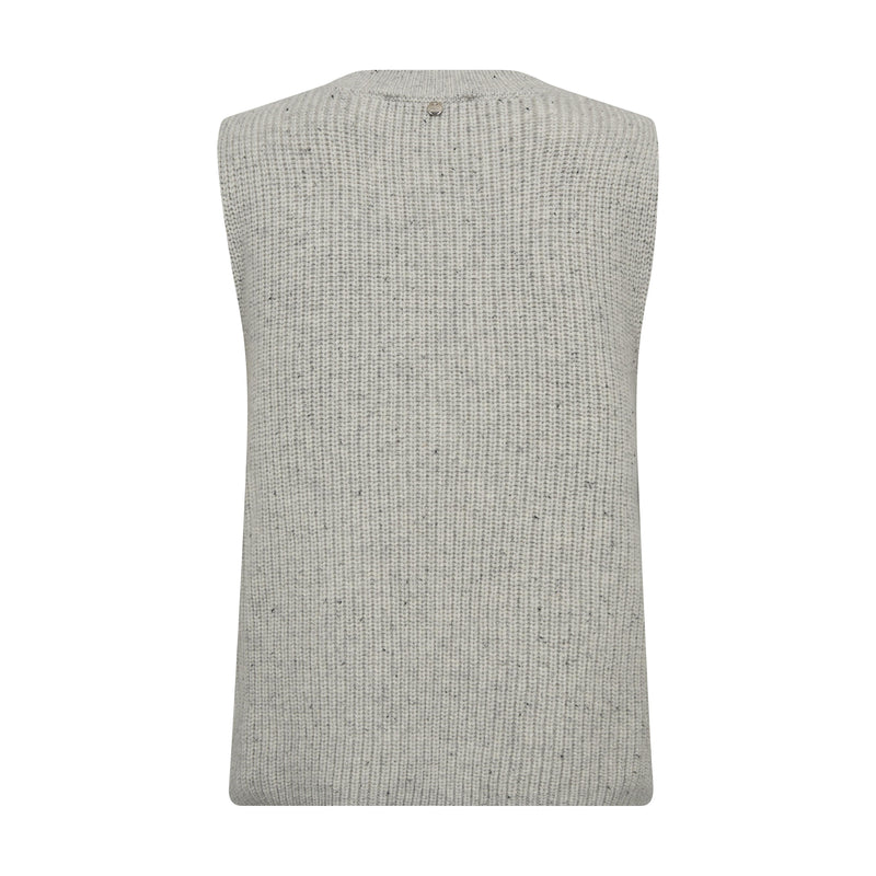 Mos Mosh, MMZhara Thyra Knit Vest, Light Grey Melange-Mos Mosh-Minlillebutik.dk