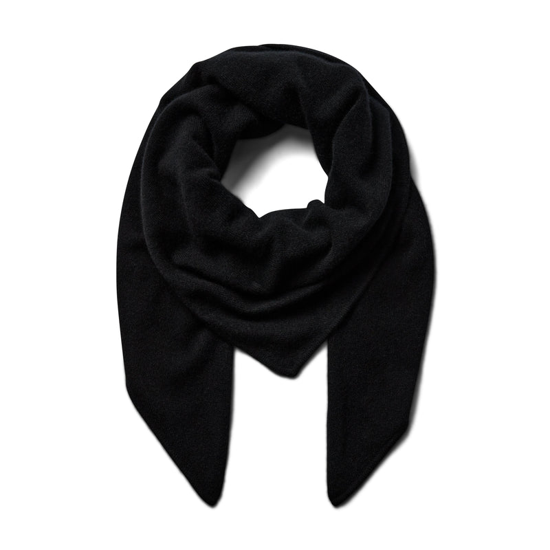 Mos Mosh, MMEnata Cashmere Knit Scarf, Black-Mos Mosh-Minlillebutik.dk